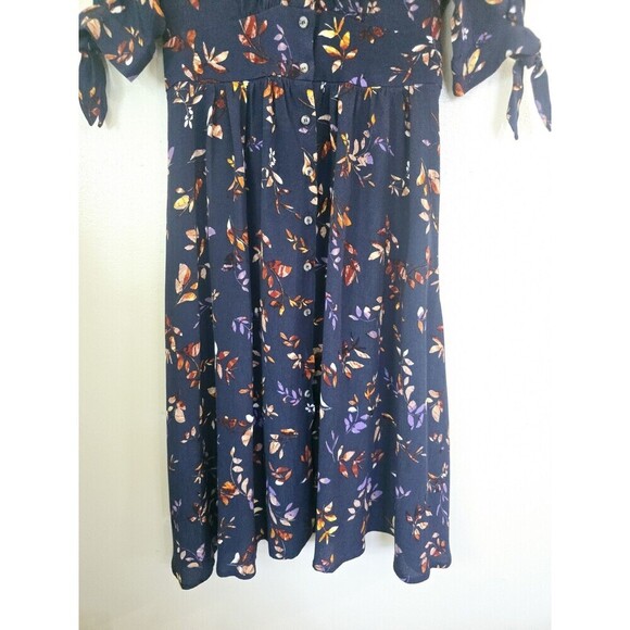 By Together Floral Midi Dress Womens Smalk V Neck Cottagecore Prairie Modest - Picture 3 of 7